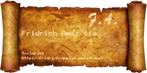 Fridrich Amélia névjegykártya